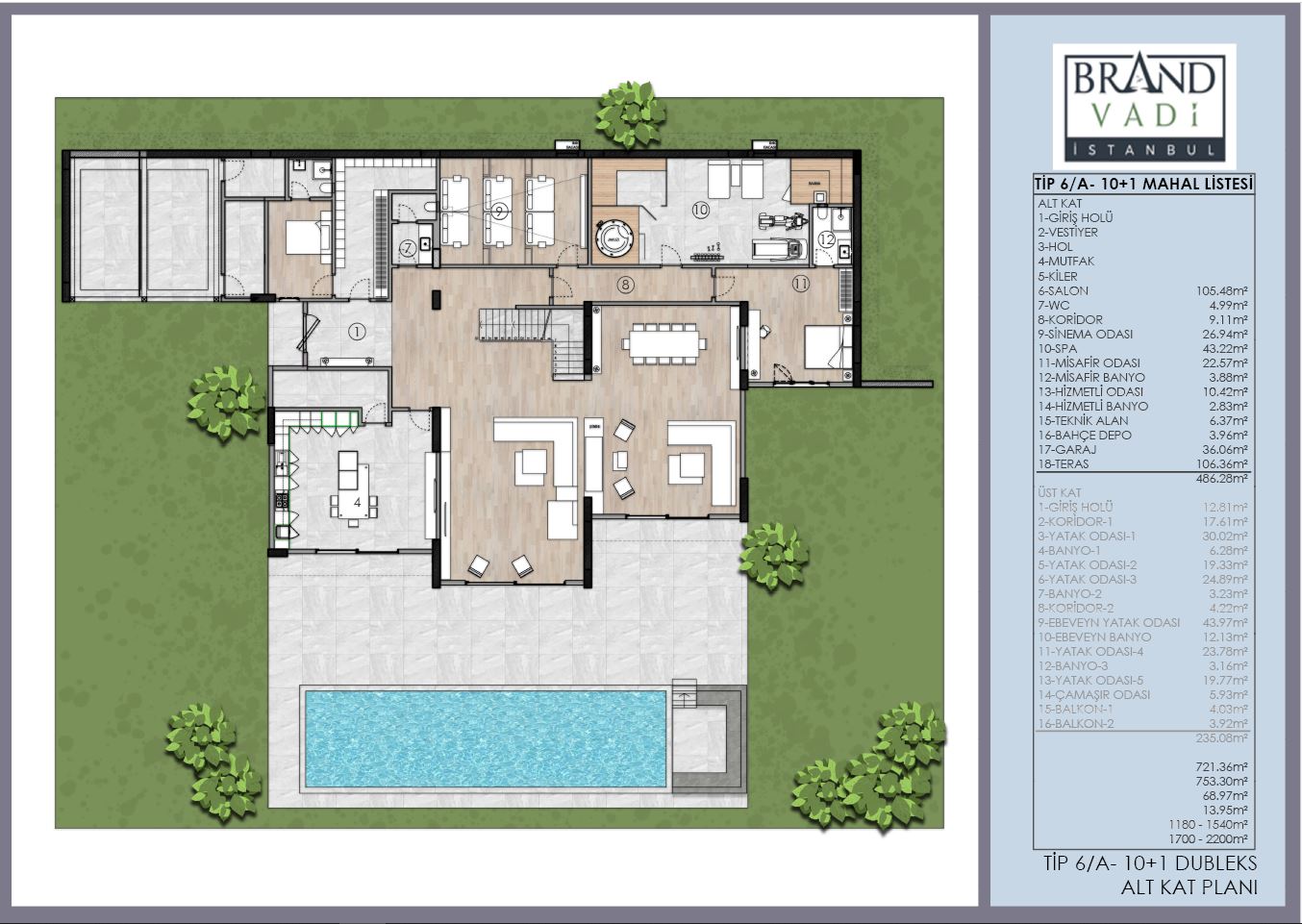 10+1 Villa Lower Floor Plan